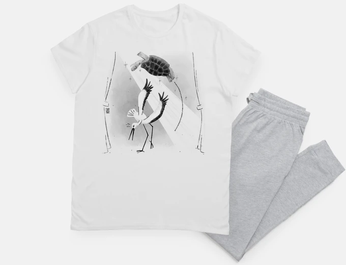 Pyjama sauce acrobatique de cigogne et tortue