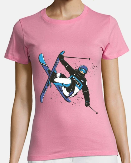 Tee-shirt saut à ski acrobatique , design d artiste rare ,à personnaliser ,