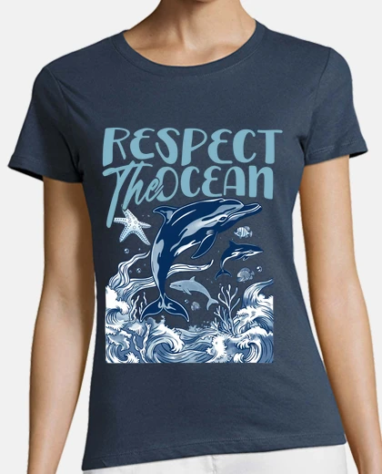 Tee-shirt sauvegarde des océans pollution stop col en V 