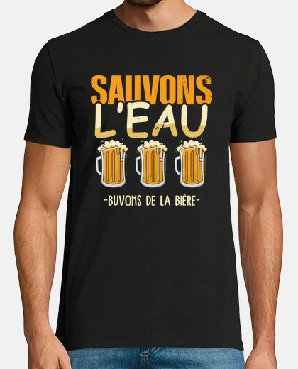 Tee-shirt Sauvons eau buvons de la bière humour