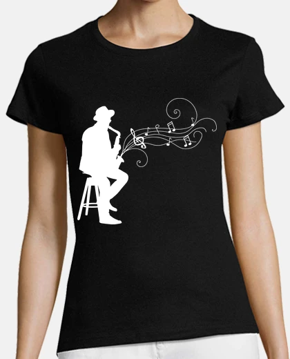 Tee-shirt sax jazz blanc