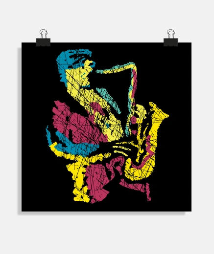 Poster Sax Player Modern Style