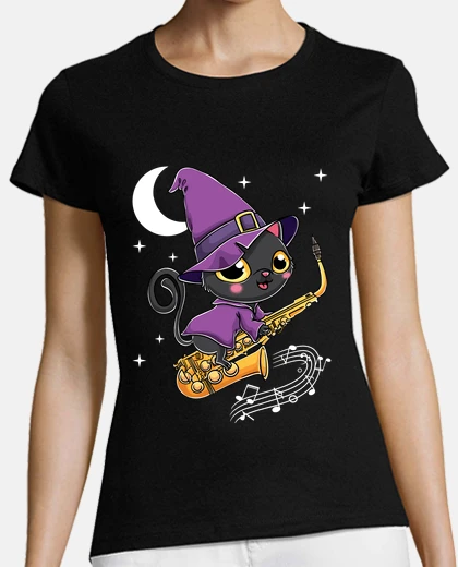 Tee-shirt saxophone halloween sorcière kawaii eff