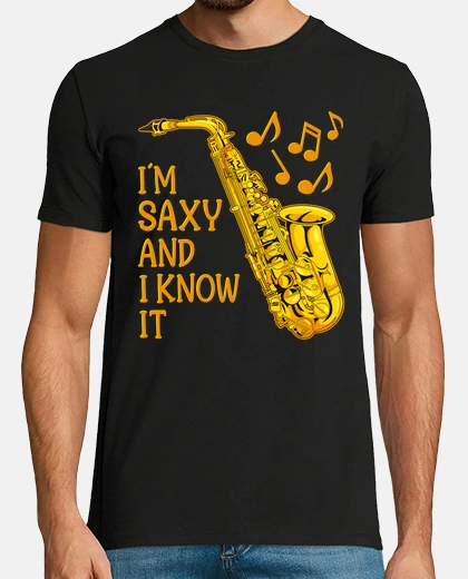 T-shirt saxophone i am saxy music orchestra jazz musician