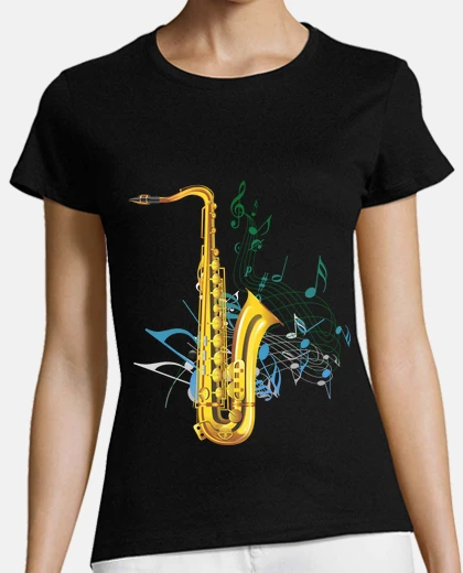 Tee-shirt saxophone pentagramme musical