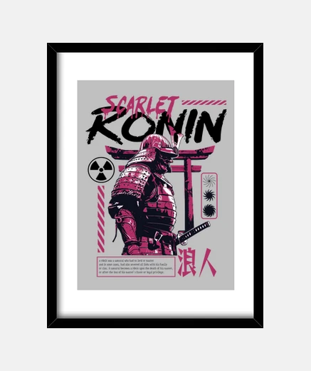 Framed scarlet ronin samurai