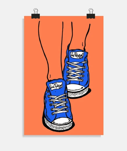 Poster scarpe da ginnastica blu