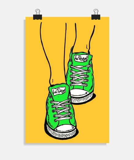 Poster scarpe da ginnastica verde lime