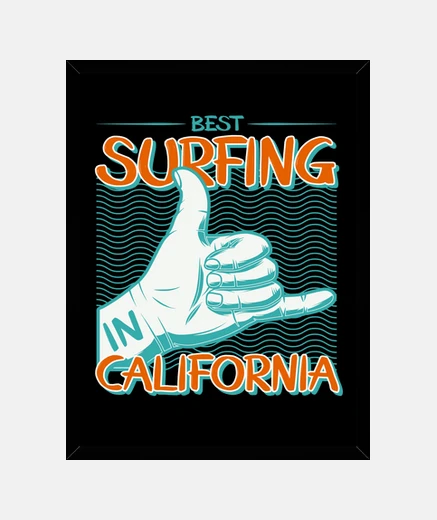 Quadro scatola da surf surfera california vintage surf usa
