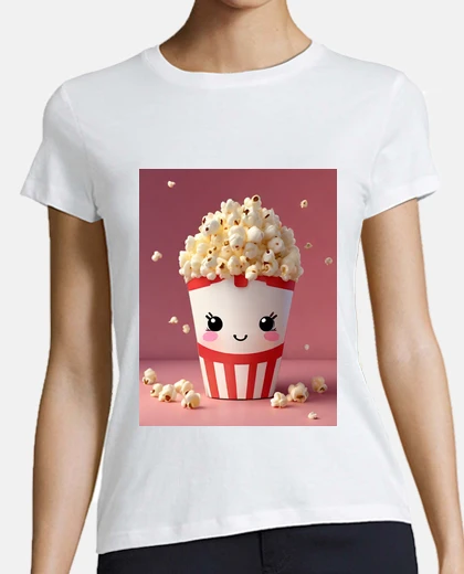 T-shirt scatola di popcorn kawaii