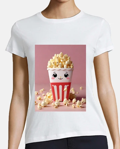 T-shirt scatola di popcorn kawaii