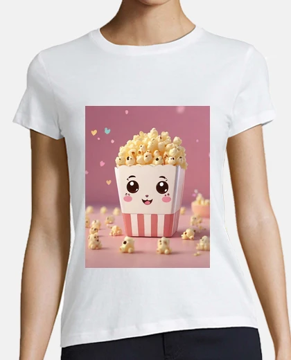 T-shirt scatola di popcorn kawaii