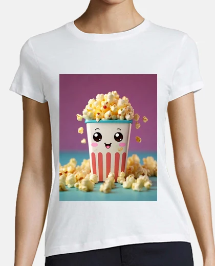 T-shirt scatola di popcorn kawaii