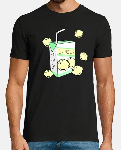 T-shirt scatola di succo di limone giapponese anni &#39;90 estetica pastello anime