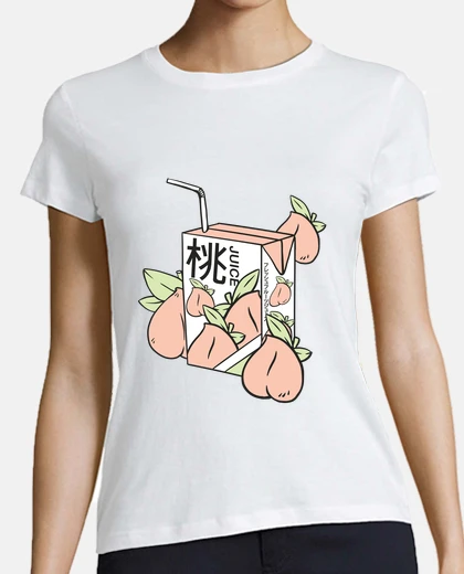 T-shirt scatola di succo di pesca giapponese re