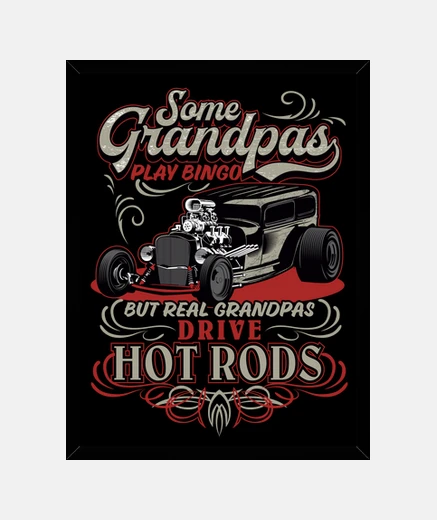 Quadro scatola regalo vintage per nonni rockers vintage hotrod usa rock and roll
