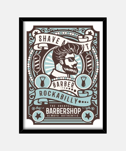 Quadro scatola vintage rockabilly barbiere vintage barbiere rocker usa