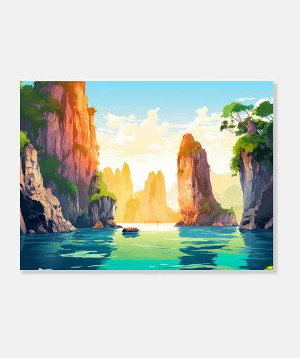 Stampa scenario tramonto paesaggio natura