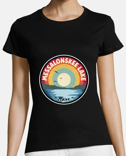 Tee-shirt scène colorée du lac messalonskee maine