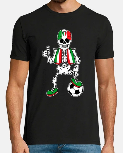 T-shirt scheletro italiano calcio italia fan hobby sport