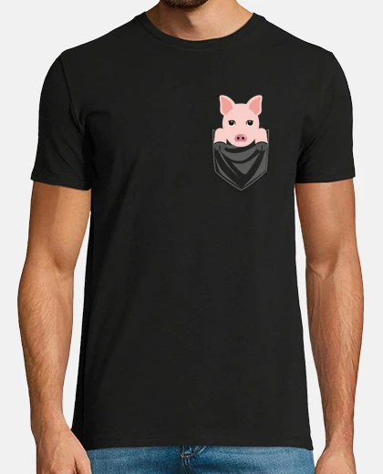 T-shirt schifo ta mini maiale tasca