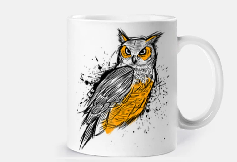 Tazza schizzo di gufo
