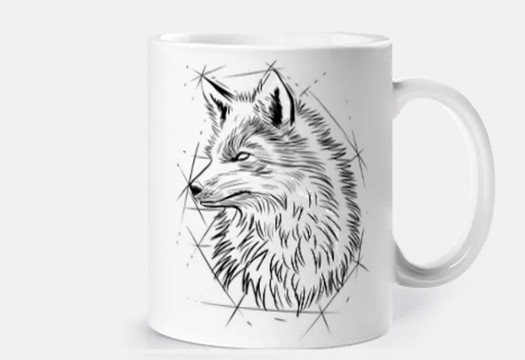 Tazza schizzo di volpe arancione