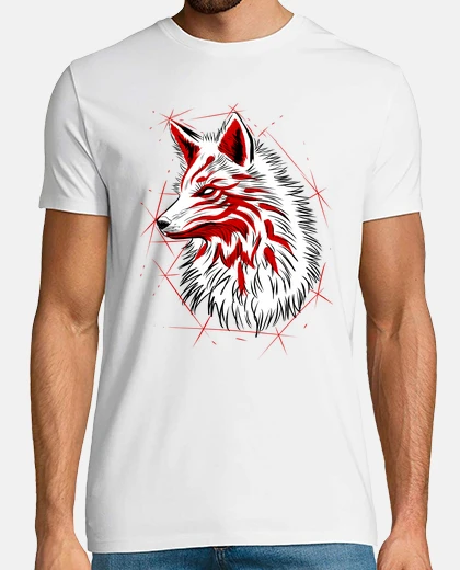 T-shirt schizzo di volpe kitsune
