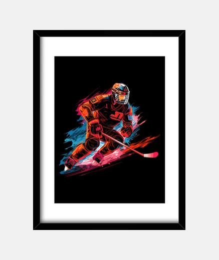 Quadro schizzo rosso giocatore di hockey su gh