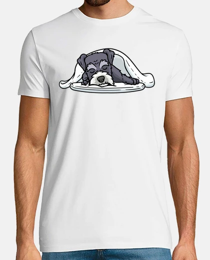 T-shirt schnauzer nano che dorme