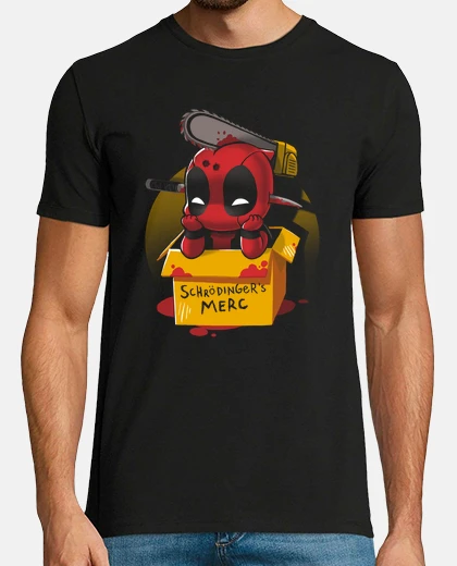 T-shirt schrodingers merc con una mouth antieroe