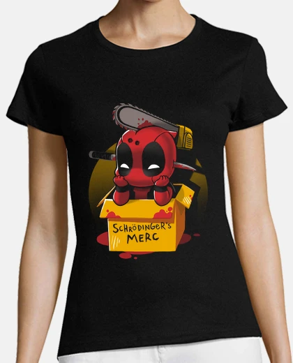T-shirt schrodingers merc con una mouth antieroe