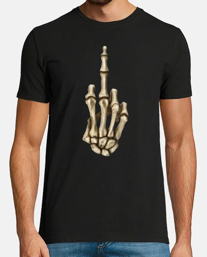 T-shirt sci a mano elle al dito medio
