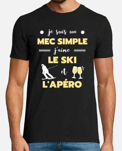 T-shirt sci apero umorismo sciatore uomo sci