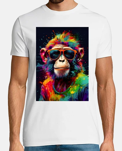 T-shirt scimmia pop art