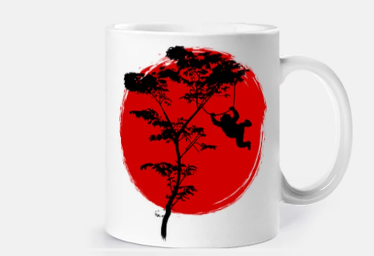 Tazza scimmia sotto il sole