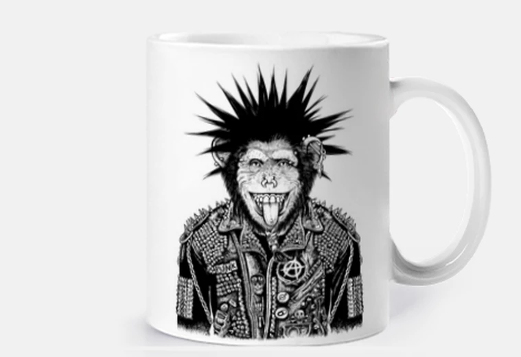 Tazza scimpanzé punk
