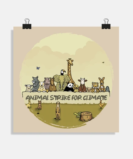 Poster sciopero degli animali for clima te