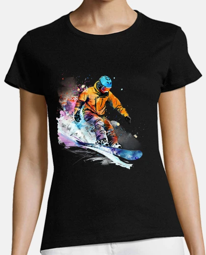 T-shirt scivolamento dello snowboard