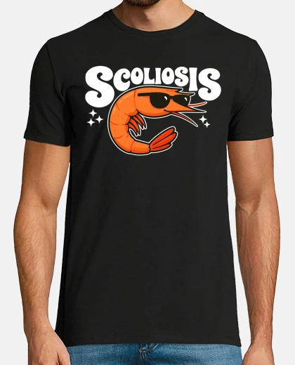 T-shirt scoliosi gambero divertente