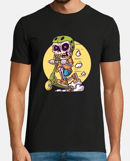 T-shirt scooter acrobatico scheletro
