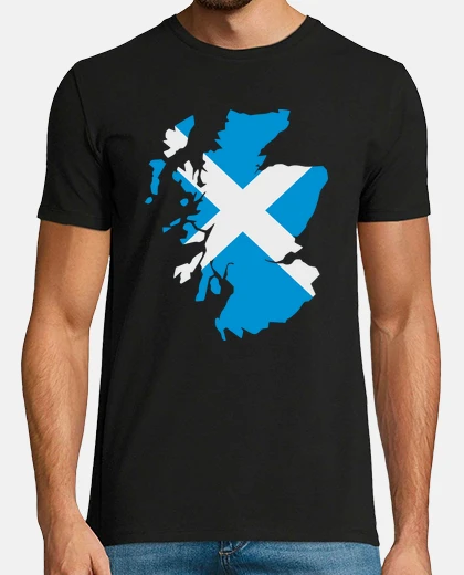 T-shirt scozia, mappa, bandiera