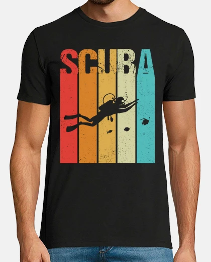 T-shirt scuba diver vintage retrò