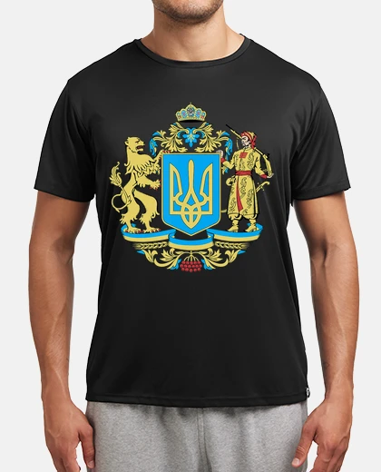 T-shirt scudo araldico del tridente ucraino e dei colori ucraini