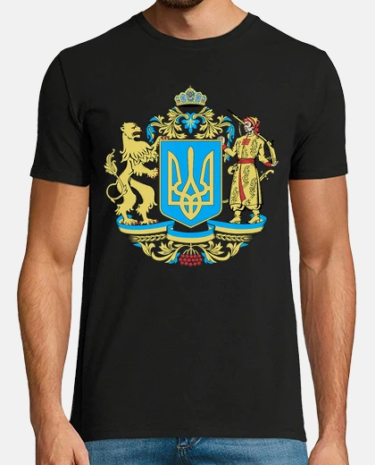T-shirt scudo araldico del tridente ucraino e dei colori ucraini