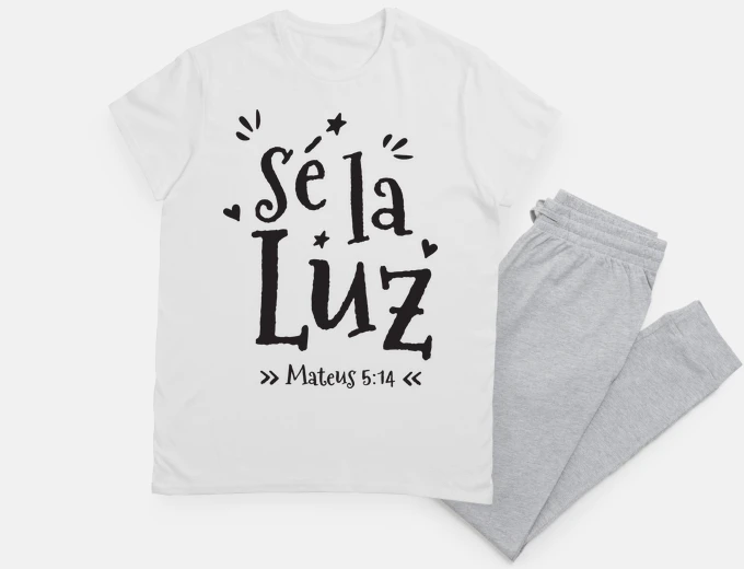 Pyjama Sé la luz , mateus 5 -14, Jésus Christ,nuisette 