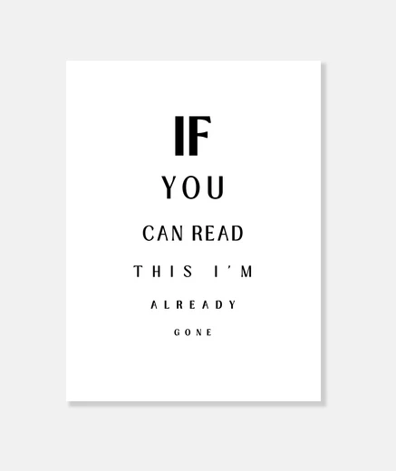Stampa se riesci a leggere questo sono già and