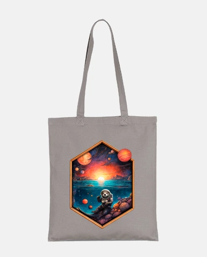 Bag sea lion astronaut fantasy universe student bag diary shopping internship tote