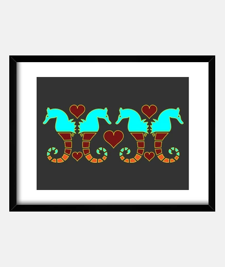Framed seahorses (3)