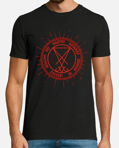 Mens Sigil Of Lucifer T-Shirt Seal Of Satan T-Shirt